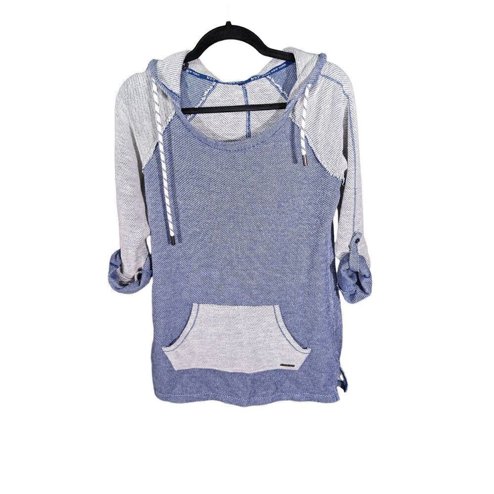 Marc New York Blue Long Sleeve Hooded Tunic Cover Up Possible Size Medium